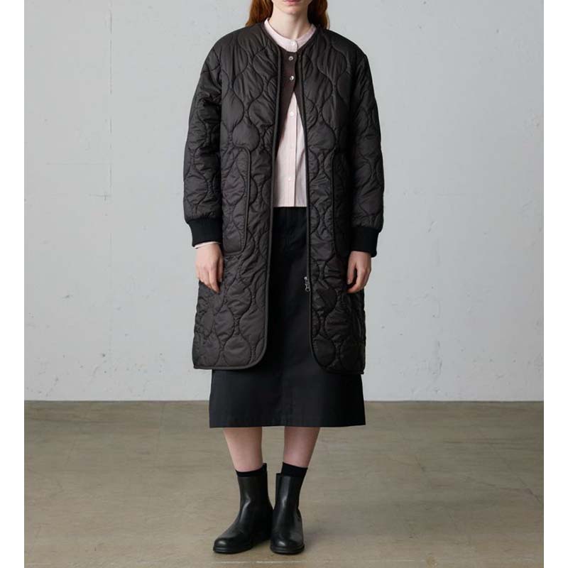 MidiUmi キルティングロングコート/BK99